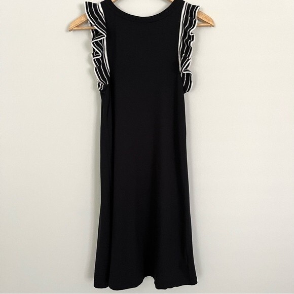 Loft Petite Knit Ruffle Sleeve Tank Swing Dress in Black, Size XXSP - Picture 6 of 10